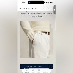 Polo by Ralph Lauren Whitman Relaxed Fit Corduroy Pant - Cream Men, 33/30